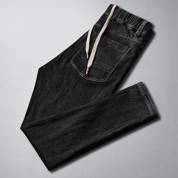 men's jeans autumn winter black men fashion causal denim elastic waist straight pants, Blue
men's jeans autumn winter black men fashion causal denim elastic waist straight pants, Blue