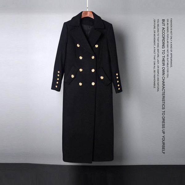 women's wool & blends navy wind cloth coat long female double row of fund 2021 autumn winters in the metal buckle gc5531, Black
women's wool & blends navy wind cloth coat long female double row of fund 2021 autumn winters in the metal buckle gc5531, Black