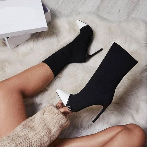 women suede boots stiletto heel winter high boots fashion candy color cloth red party shoes pointed toe dress high heels, Black
women suede boots stiletto heel winter high boots fashion candy color cloth red party shoes pointed toe dress high heels, Black