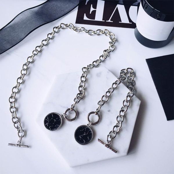 korean punk bracelet black adjustable marble silver color chain unique 1pc female women
korean punk bracelet black adjustable marble silver color chain unique 1pc female women