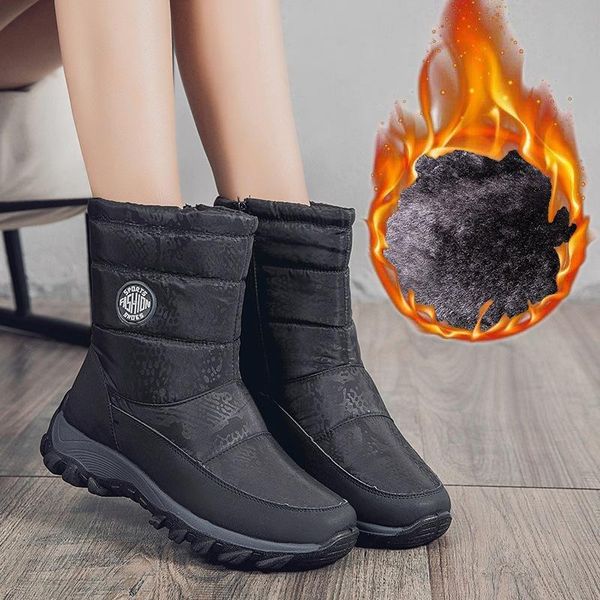 2020 new women boots winter waterproof warm snow boots platform keep with thick fur heels botas mujer chaussures femme, Black
2020 new women boots winter waterproof warm snow boots platform keep with thick fur heels botas mujer chaussures femme, Black
