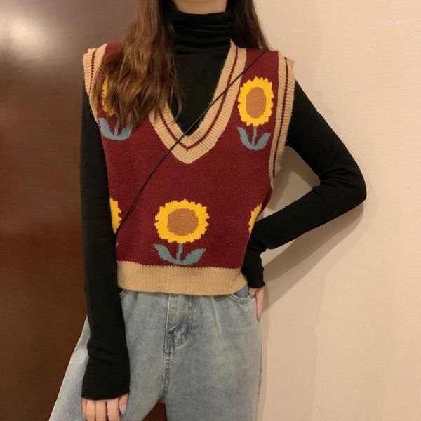 women's vests women warm sleeveless female knitted vest for winter fashion elegant office ladies sweater v-neck sunflower print chic 1, Black;white
women's vests women warm sleeveless female knitted vest for winter fashion elegant office ladies sweater v-neck sunflower print chic 1, Black;white