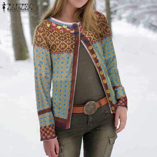 women patchwork knitwear jackets zanzea autumn long sleeve pull coats vintage printed button down cardigans femme blusas outwear, Black;brown
women patchwork knitwear jackets zanzea autumn long sleeve pull coats vintage printed button down cardigans femme blusas outwear, Black;brown