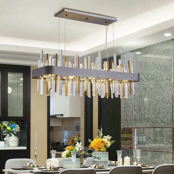new rectangle chandelier lighting luxury modern brushed gold/black stainless lamp creative design light fixtures for dining room
new rectangle chandelier lighting luxury modern brushed gold/black stainless lamp creative design light fixtures for dining room
