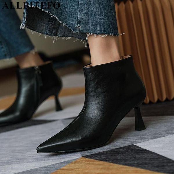 allbitefo high heels genuine leather ankle boote for women thin heels women boots high heel shoes girls boots, Black
allbitefo high heels genuine leather ankle boote for women thin heels women boots high heel shoes girls boots, Black