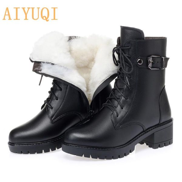 aiyuqi women's winter boots genuine leather 2020 new wool thick warm women's boots casual fashion ankle ladies, Black
aiyuqi women's winter boots genuine leather 2020 new wool thick warm women's boots casual fashion ankle ladies, Black