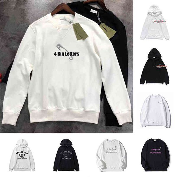 22fw mens designers hoodies fashion couples pullover long sleeve street hip hop cotton sweater safety pin loose fit womens luxury hooded, Black
22fw mens designers hoodies fashion couples pullover long sleeve street hip hop cotton sweater safety pin loose fit womens luxury hooded, Black