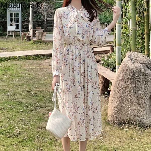 mozuleva 2020 spring long sleeve a-line slim women chiffon dress elegant lace up floral printed dress vintage vestidos plus size1, Black;gray 
mozuleva 2020 spring long sleeve a-line slim women chiffon dress elegant lace up floral printed dress vintage vestidos plus size1, Black;gray
