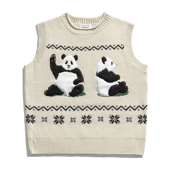 2021 and panda dressed as sleeveless teens sweater vest version new exterior wear male female. cr11, White;black
2021 and panda dressed as sleeveless teens sweater vest version new exterior wear male female. cr11, White;black