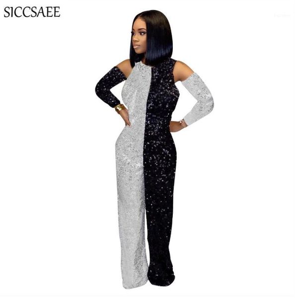 black and white patchwork jumpsuits for women wide leg long pants glitter overalls loose off shoulder sequins luxury sparkly1, Black;white
black and white patchwork jumpsuits for women wide leg long pants glitter overalls loose off shoulder sequins luxury sparkly1, Black;white