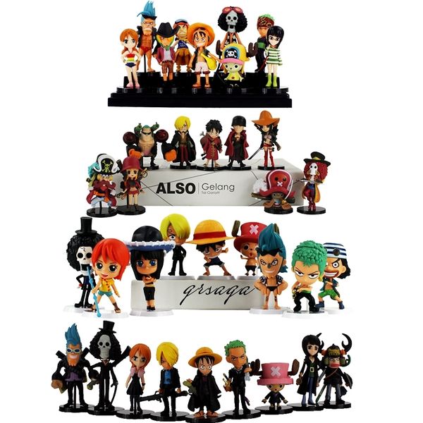 9pcs/lot anime one piece figure set luffy nami robin zoro sanji chopper usopp brook franky pirates model toys y200421
9pcs/lot anime one piece figure set luffy nami robin zoro sanji chopper usopp brook franky pirates model toys y200421