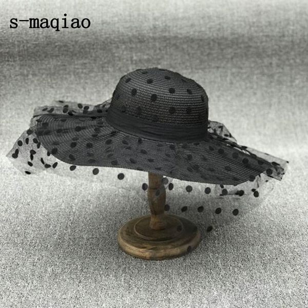 s-maqiao new summer french straw hat elegant dot mesh lady sun hat outdoor women leisure cap fashion vacation hat y200714, Blue;gray
s-maqiao new summer french straw hat elegant dot mesh lady sun hat outdoor women leisure cap fashion vacation hat y200714, Blue;gray