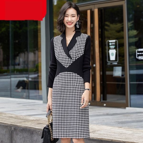 171z1 thousand bird check dress skirt skirtautumn new ijy9k long long mid sleeve skirt lightlady goddess dress v-neck, Black;gray
171z1 thousand bird check dress skirt skirtautumn new ijy9k long long mid sleeve skirt lightlady goddess dress v-neck, Black;gray