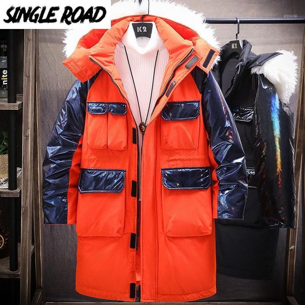 singleroad mens long down jacket men 2020 winter cargo jacket coat patchwork windproof hip hop streetwear orange jackets men1, Black
singleroad mens long down jacket men 2020 winter cargo jacket coat patchwork windproof hip hop streetwear orange jackets men1, Black
