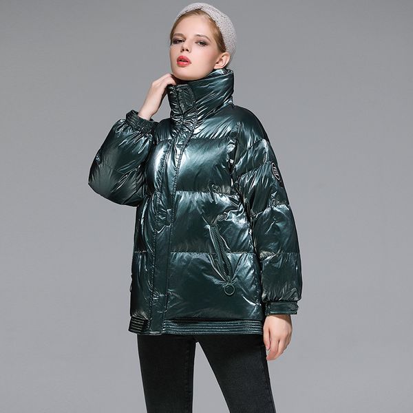 new winter korean fashion clothing 90 white duck stand collar thickened warm down women's jacket, Black
new winter korean fashion clothing 90 white duck stand collar thickened warm down women's jacket, Black