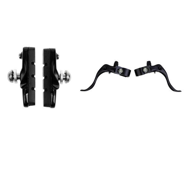 road bike bicycle aluminum alloy brake pads blocks holder braking pad + bike handlebar brake levers
road bike bicycle aluminum alloy brake pads blocks holder braking pad + bike handlebar brake levers