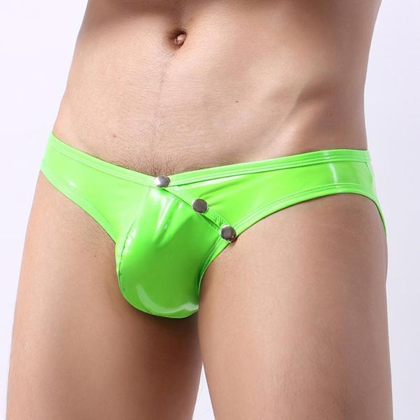 men leather underwear low rise bikini button briefs underpants thong trunks men's faux leather briefs patent1, Black;white
men leather underwear low rise bikini button briefs underpants thong trunks men's faux leather briefs patent1, Black;white