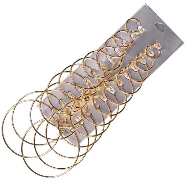 oversize big circle hoop earring set for women simple punk style brincos round earrings party jewelry gift 12 pair24 pcs /lot, Golden;silver
oversize big circle hoop earring set for women simple punk style brincos round earrings party jewelry gift 12 pair24 pcs /lot, Golden;silver