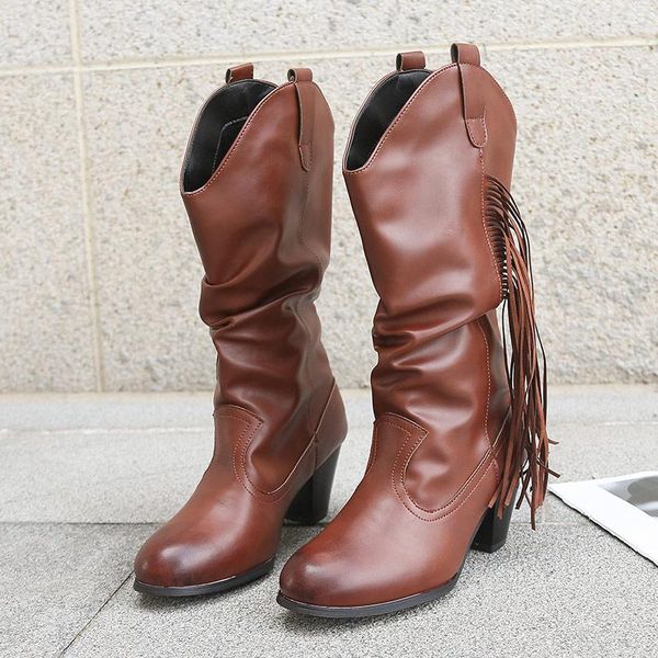 women fringe mid calf boots ladies platform mid heels female personality design pu leather shoes soft comfortable cool fashion, Black
women fringe mid calf boots ladies platform mid heels female personality design pu leather shoes soft comfortable cool fashion, Black