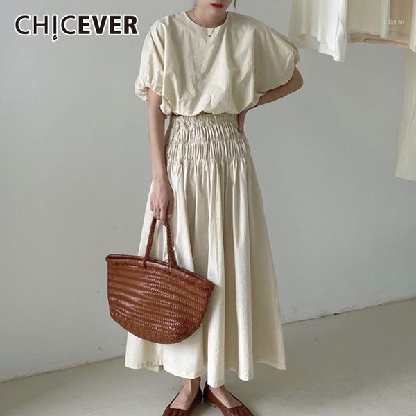 chicever korean women's suit o neck puff sleeve short shirt high waist maxi skirt oversize two piece set female new clothes 20201, White
chicever korean women's suit o neck puff sleeve short shirt high waist maxi skirt oversize two piece set female new clothes 20201, White