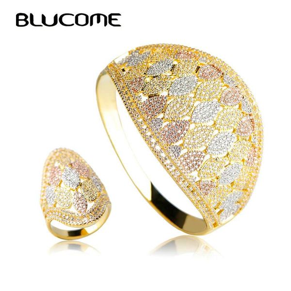 blucome luxury wide large bangle ring set wedding party big bangles jewelry sets full rhinestones copper hand accessories anel, Silver
blucome luxury wide large bangle ring set wedding party big bangles jewelry sets full rhinestones copper hand accessories anel, Silver