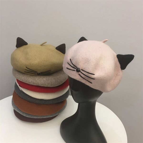 women berets autumn and winter cute cat wool material student painter cap fashion hats pumpkin cap bud cute girl hat, Blue;gray
women berets autumn and winter cute cat wool material student painter cap fashion hats pumpkin cap bud cute girl hat, Blue;gray