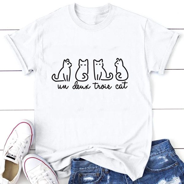 summer personalized fun cartoon women's short sleeve t-shirt cat loose casual printed oversized europe station, White
summer personalized fun cartoon women's short sleeve t-shirt cat loose casual printed oversized europe station, White
