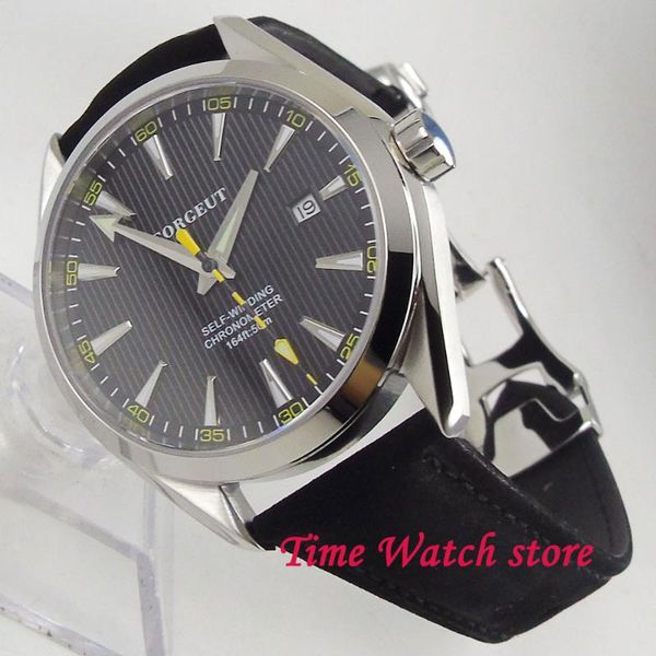 wristwatches solid 41mm miyota men's watch black dial silver marks sapphire glass 5atm water resistance automatic men 2012, Slivery;brown
wristwatches solid 41mm miyota men's watch black dial silver marks sapphire glass 5atm water resistance automatic men 2012, Slivery;brown