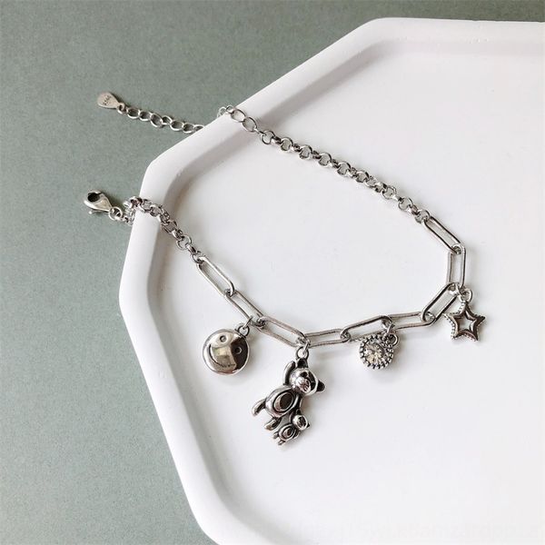 925 sterling silver ins японских и корейских личности медведь браслет женский улыбается кулон браслет куклы лицо звезды куклы кулон ювелирны, Golden;silver
925 sterling silver ins японских и корейских личности медведь браслет женский улыбается кулон браслет куклы лицо звезды куклы кулон ювелирны, Golden;silver