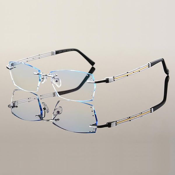 titanium frame glasses rimless spectacles men and women style diamond cutted optical eyeglasses, Black
titanium frame glasses rimless spectacles men and women style diamond cutted optical eyeglasses, Black