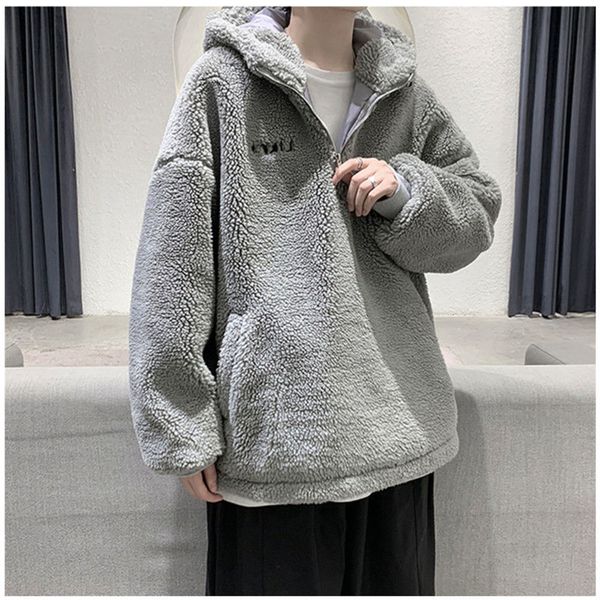 new in 2021 addition to quilted lamb velvet hood man's jacket sweater loose beauty 1 88hw, Black
new in 2021 addition to quilted lamb velvet hood man's jacket sweater loose beauty 1 88hw, Black