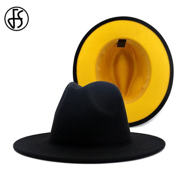 fs 60cm hat black yellow patchwork fedora hats for women wide brim jazz wool felt panama trilby caps men vintage gambler cap 201028, Blue;gray
fs 60cm hat black yellow patchwork fedora hats for women wide brim jazz wool felt panama trilby caps men vintage gambler cap 201028, Blue;gray