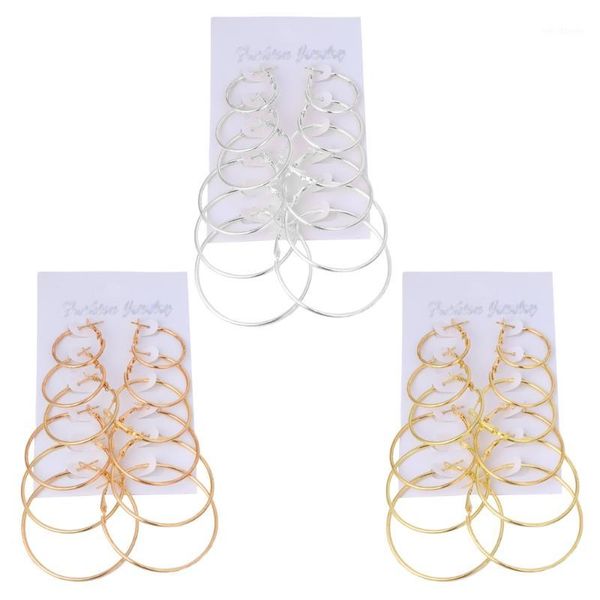 hoop & huggie 6pairs/set vintage dangle ring big circle earrings women steampunk ear clip1, Golden;silver
hoop & huggie 6pairs/set vintage dangle ring big circle earrings women steampunk ear clip1, Golden;silver