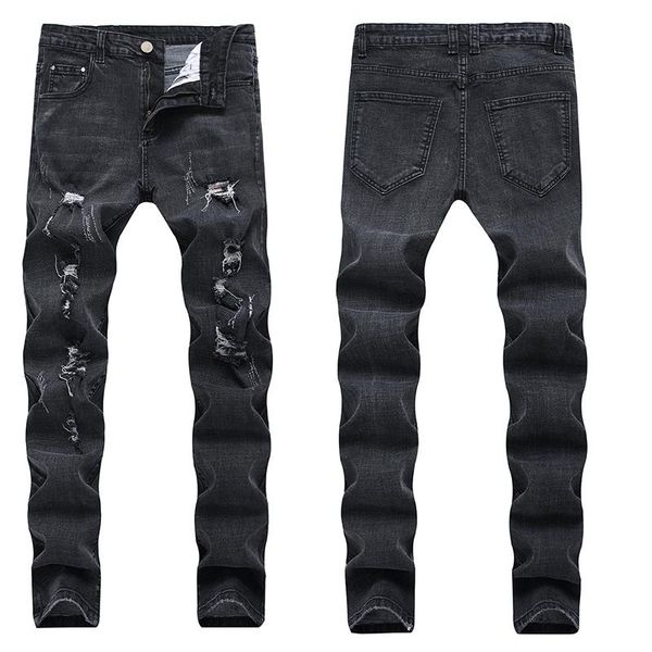 slim jeans men denim pencil pants ruined hip-hop jeans men's streetwear men, Blue
slim jeans men denim pencil pants ruined hip-hop jeans men's streetwear men, Blue