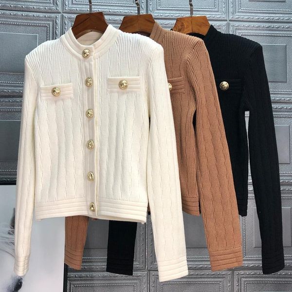 2020 autumn winter women knitted sweater cardigans single breasted gold color buttons elegant black cardigan1, White
2020 autumn winter women knitted sweater cardigans single breasted gold color buttons elegant black cardigan1, White