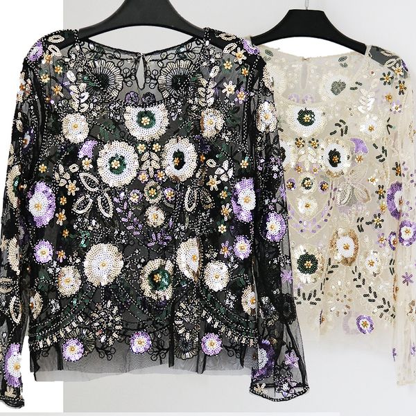 2019 female fashion party beaded sequined blouses european runway style long sleeves shiny shirts halloween costumes t200321, White
2019 female fashion party beaded sequined blouses european runway style long sleeves shiny shirts halloween costumes t200321, White