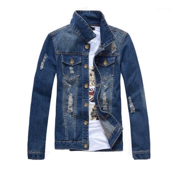 men's jackets kiovno men ripped casual denim trun down collar pleated holes jeans outwear for male washed straight1, Black;brown
men's jackets kiovno men ripped casual denim trun down collar pleated holes jeans outwear for male washed straight1, Black;brown