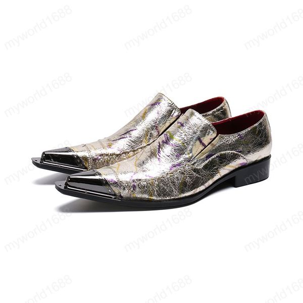 genuine leather fashion pointed metal toe dress shoes gold party wedding leather shoes for men zapato hombre, Black
genuine leather fashion pointed metal toe dress shoes gold party wedding leather shoes for men zapato hombre, Black