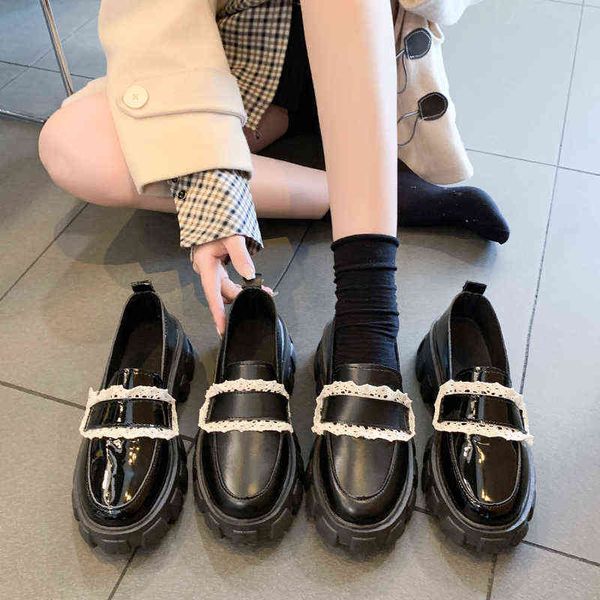 women flat platform mary jane shoes with lace japanese style women's high heels tacones mujer women dress shoes heeled \, Black
women flat platform mary jane shoes with lace japanese style women's high heels tacones mujer women dress shoes heeled \, Black