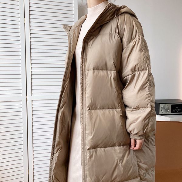 2021 new winter sleeve hooded women pure color warm white duck down thick long jacket coat feminino 0l7o, Black
2021 new winter sleeve hooded women pure color warm white duck down thick long jacket coat feminino 0l7o, Black