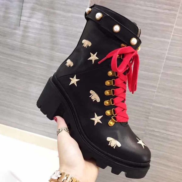 ribbon fashion ladies sylvie series decorated leathers martin boot women embroidered leather band ankle boots r luxury woman, Black
ribbon fashion ladies sylvie series decorated leathers martin boot women embroidered leather band ankle boots r luxury woman, Black