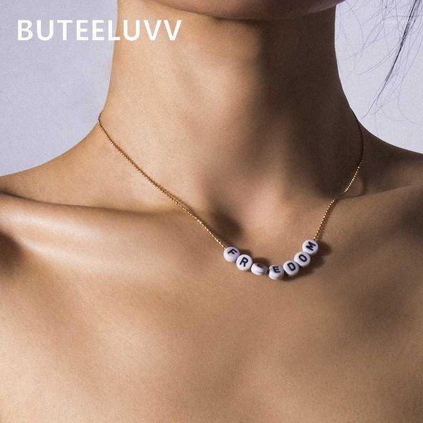 BUTEELUVV Handmade Beads Pendant Necklace for Women Minimalist Creative Letter Freedom Anxiety Sunshine Charm Chain Necklace1, Golden;silver
BUTEELUVV Handmade Beads Pendant Necklace for Women Minimalist Creative Letter Freedom Anxiety Sunshine Charm Chain Necklace1, Golden;silver