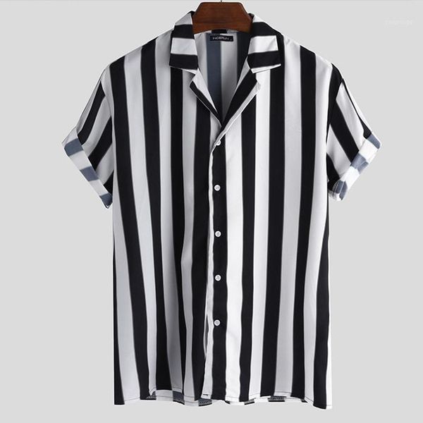 men shirt loose lapel casual shirt stripe short sleeve male streetwear breathable mens dress shirts chemise homme 3xl1, White;black
men shirt loose lapel casual shirt stripe short sleeve male streetwear breathable mens dress shirts chemise homme 3xl1, White;black