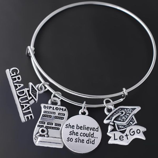 popular school graduation souvenir metal pendant bracelet dr. cap bachelor hat &diploma charm diy wire bangle, Black
popular school graduation souvenir metal pendant bracelet dr. cap bachelor hat &diploma charm diy wire bangle, Black