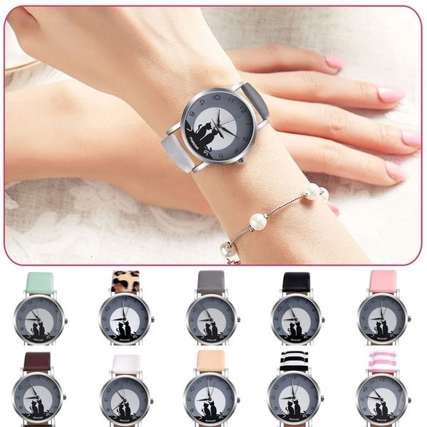 factory sale beautiful cat synthetic women's quartz watches, Slivery;brown