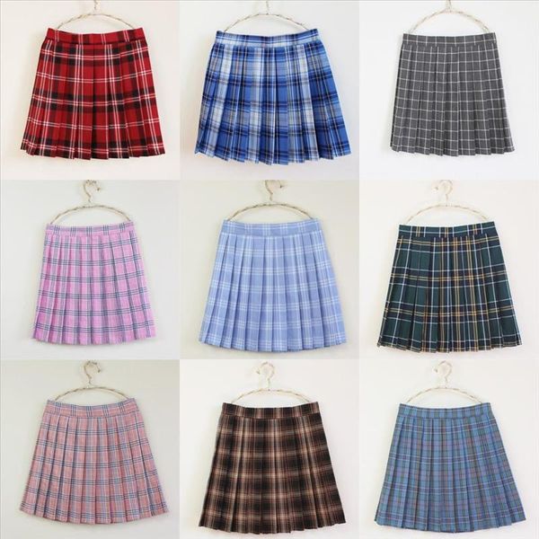 the new campus style high-waisted a-line skirt sweet plaid pleated skirt school uniform skirt for girls, Black 
the new campus style high-waisted a-line skirt sweet plaid pleated skirt school uniform skirt for girls, Black