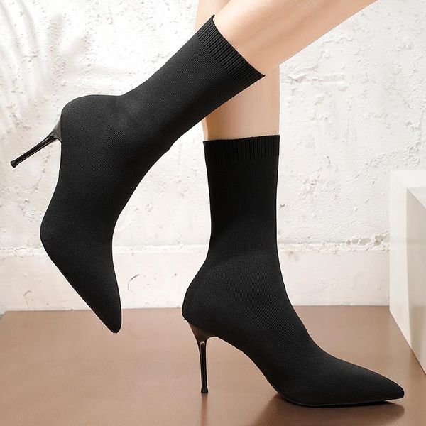 fashion sock boots women solid color stretch fur boots high heel pointed toe shoes 2020 winter mid-calf zapatos de mujer1, Black
fashion sock boots women solid color stretch fur boots high heel pointed toe shoes 2020 winter mid-calf zapatos de mujer1, Black