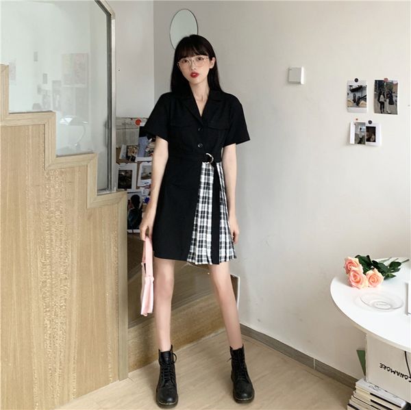 2021 new summer freight waist thin suit uneven collar design short sleeve dress women's fashion ehc0, Black;gray
2021 new summer freight waist thin suit uneven collar design short sleeve dress women's fashion ehc0, Black;gray