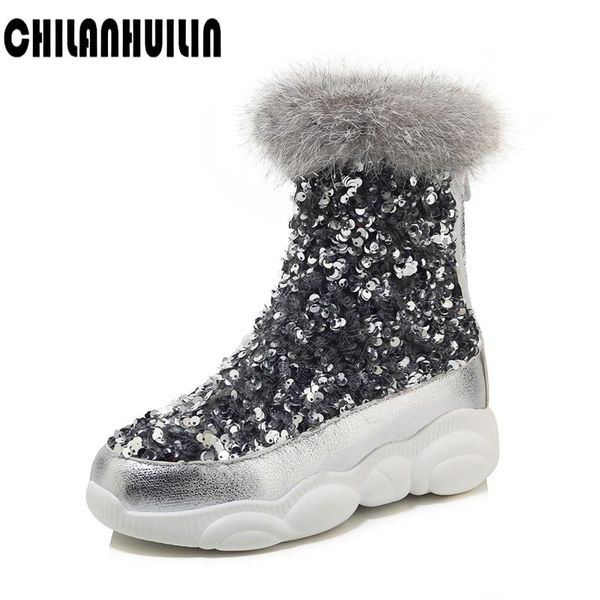 fashion warm thick fur bling winter snow boots ankle boots for women shoes fashion female outdoor casual flats platform, Black
fashion warm thick fur bling winter snow boots ankle boots for women shoes fashion female outdoor casual flats platform, Black