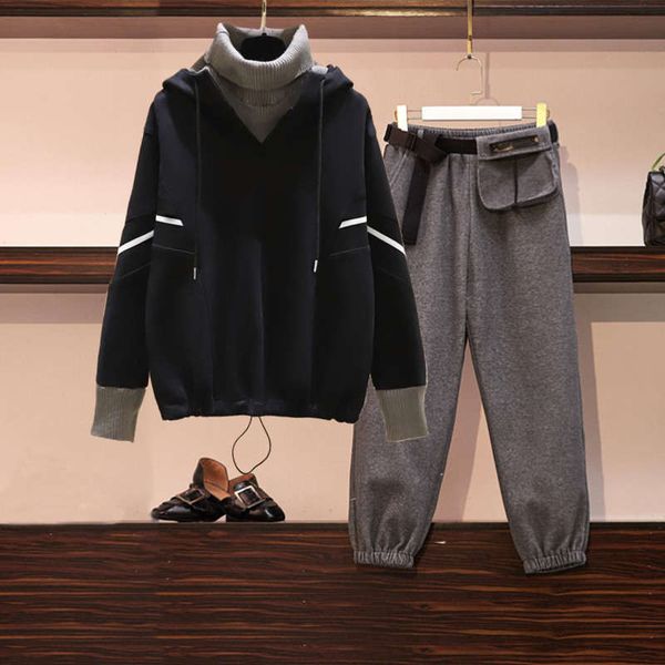 2sf4bautumn and winter 2020 new aging foreign style thin ultra fire fashion plush hooded high collar two piece suit, Black
2sf4bautumn and winter 2020 new aging foreign style thin ultra fire fashion plush hooded high collar two piece suit, Black